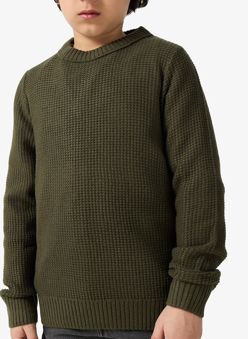 جاك وجونز جونيور كنزة قطنية برقبة دائرية للأطفال - Image 3